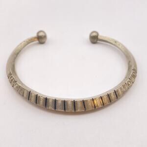 Signed TUAREG African Bracelet Coin Silver Tribal Ethnic Boho Unisex 7 1/2"